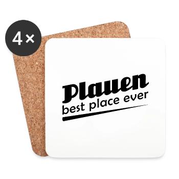 Plauen - Stadt best place ever - Untersetzer (4er-Set) - Weiß - Vorne
