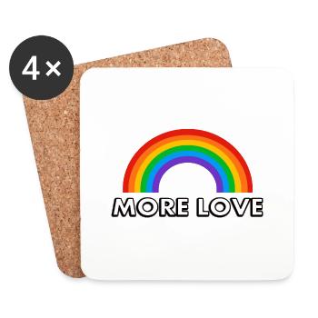 Rainbow More Love - Coasters (set of 4) - white - Front