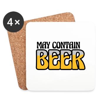 Le logo peut contenir de la bière - Dessous de verre (lot de 4) - blanc - Devant