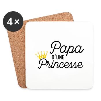 Papa d'une Princesse Cadeau Père et Fille - Dessous de verre (lot de 4) - blanc - Devant