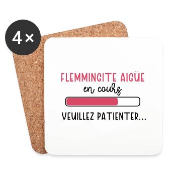 Flemmingite aigüe en cours cadeau humour femme - Dessous de verre (lot de 4) - blanc - Devant