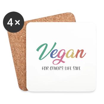 Vegan - Untersetzer (4er-Set) - Weiß - Vorne