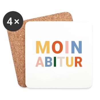 Moin Abitur, Abi im Norden - Untersetzer (4er-Set) - Weiß - Vorne