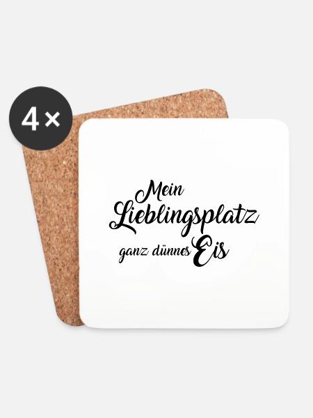 ganz dünnes Eis - Untersetzer (4er-Set) - Weiß