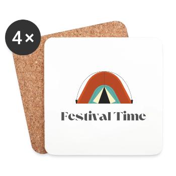 Festival Time - Untersetzer (4er-Set) - Weiß - Vorne