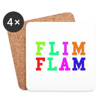 Flim Flam Mixed Colors - Coasters (set of 4) - white - Front