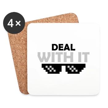 Sonnenbrille Deal with it - Untersetzer (4er-Set) - Weiß - Vorne