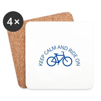 RESTEZ CALME ET ROULEZ SUR UN T-SHIRT À VÉLO - Dessous de verre (lot de 4) - blanc - Devant
