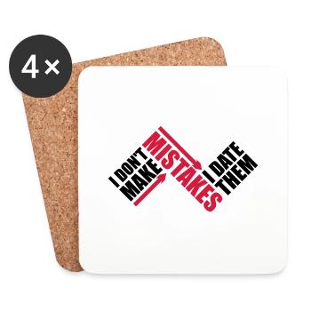 Date Mistakes Zitat Logo - Untersetzer (4er-Set) - Weiß - Vorne
