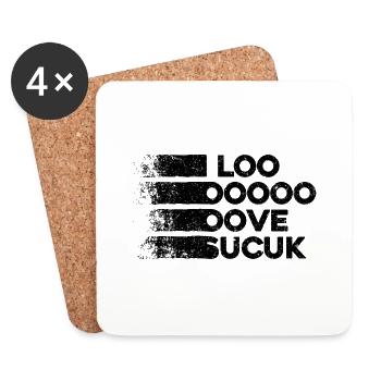 I Love Sucuk Turkish Sausage Garlic Delicious Food - Coasters (set of 4) - white - Front