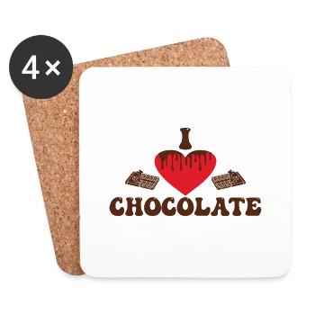 J’adore le chocolat - Dessous de verre (lot de 4) - blanc - Devant