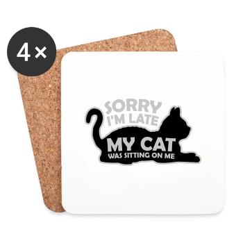 désolé chat était assis - Dessous de verre (lot de 4) - blanc - Devant