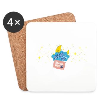Dream beautiful - Moon - Sleep - Drawing - Coasters (set of 4) - white - Front