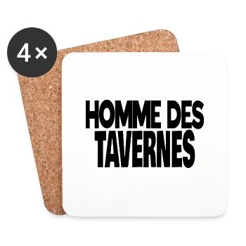 homme des tavernes - Dessous de verre (lot de 4) - blanc - Devant