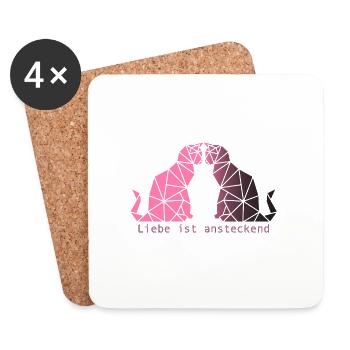 L’amour est contagieux - Dessous de verre (lot de 4) - blanc - Devant