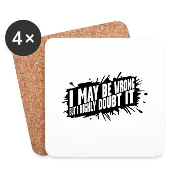 Je peux me tromper - Dessous de verre (lot de 4) - blanc - Devant