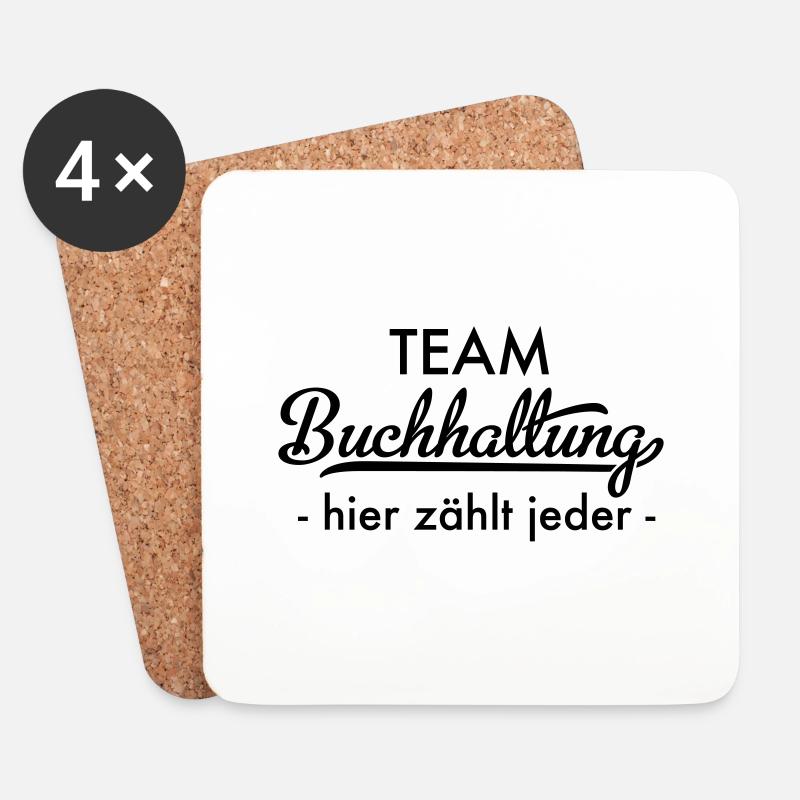 Team Buchhaltung - Untersetzer (4er-Set) - Weiß