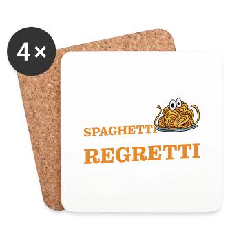 Eat Spaghetti To Forgetti Your Regretti 10 - Coasters (set of 4) - white - Front