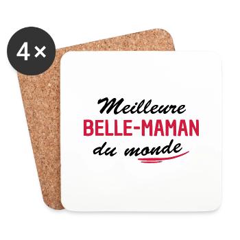 meilleure belle-maman du monde - Dessous de verre (lot de 4) - blanc - Devant
