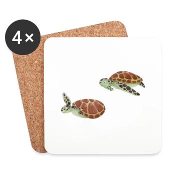 Turtles ahoy! - Coasters (set of 4) - white - Front
