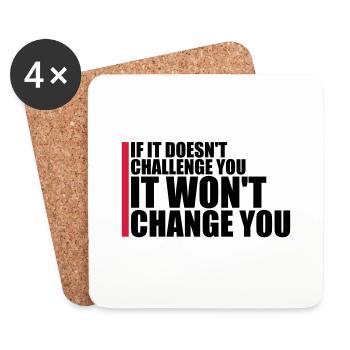 Workout Fitness Motivation Quote - Coasters (set of 4) - white - Front