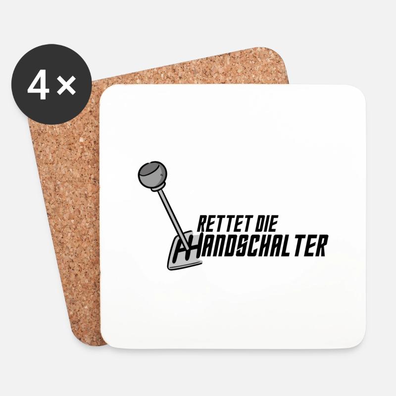 Rettet die Handschalter - Untersetzer (4er-Set) - Weiß