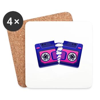 broken cassette - Coasters (set of 4) - white - Front