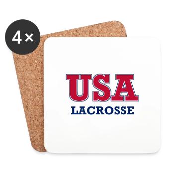 USA Lacrosse - National Colors - United States - Coasters (set of 4) - white - Front