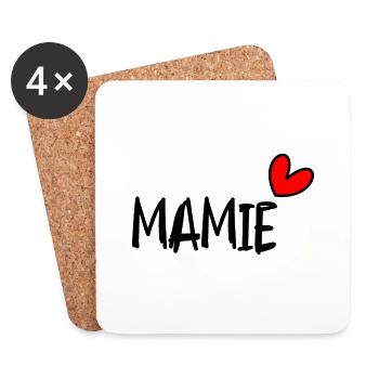 MAMIE. FÊTE DES MÈRES. BONNE FÊTE MAMIE. JE T'AIME - Dessous de verre (lot de 4) - blanc - Devant