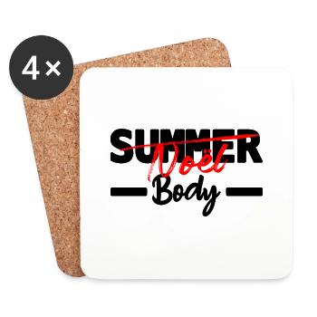 noel body - humour noël - Dessous de verre (lot de 4) - blanc - Devant
