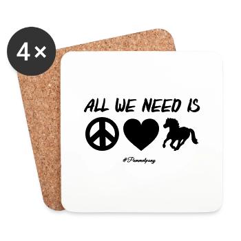All we need - Untersetzer (4er-Set) - Weiß - Vorne