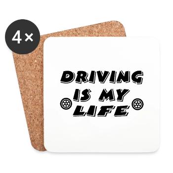 Car - Coasters (set of 4) - white - Front