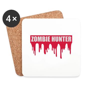 zombie hunter Halloween Quote - Coasters (set of 4) - white - Front