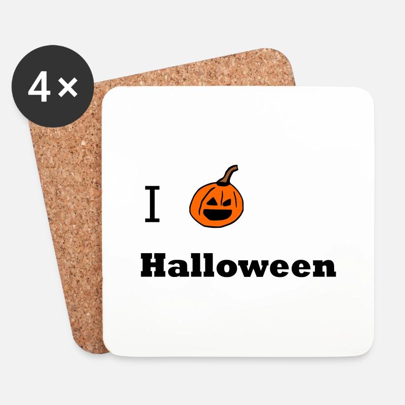 I love Halloween - Untersetzer (4er-Set) - Weiß