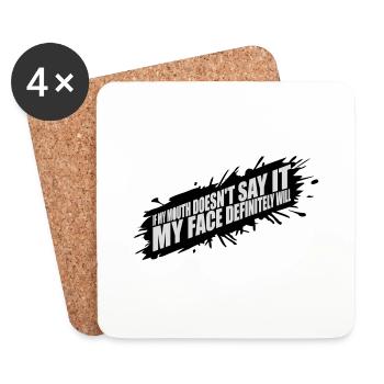 my face definitely will - Coasters (set of 4) - white - Front