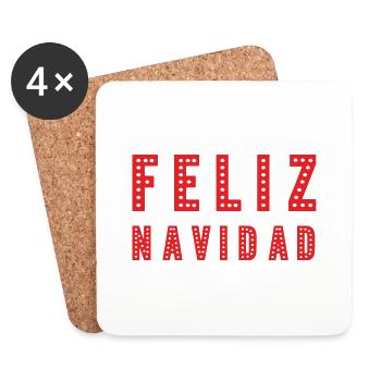 Feliz Navidad - Dessous de verre (lot de 4) - blanc - Devant