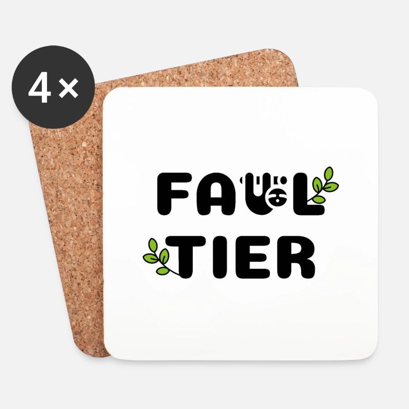 Faultier - Untersetzer (4er-Set) - Weiß