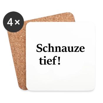 Schnauze tief; sagt alles aus, oder? - Untersetzer (4er-Set) - Weiß - Vorne