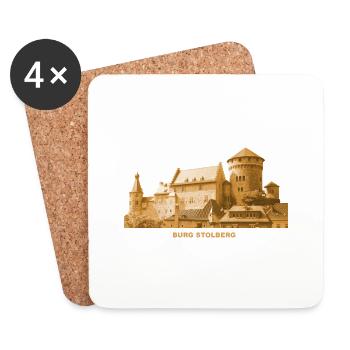 Château de Stolberg Rhénanie-Palatinat - Dessous de verre (lot de 4) - blanc - Devant