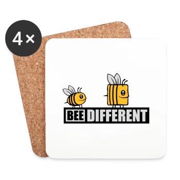bee citation différente - Dessous de verre (lot de 4) - blanc - Devant