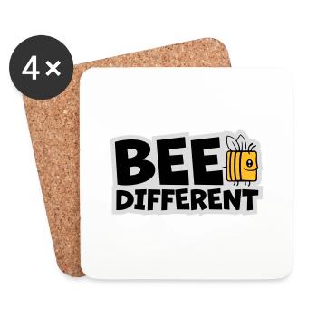 bee citation différente - Dessous de verre (lot de 4) - blanc - Devant