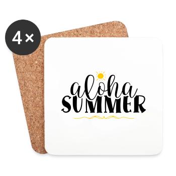 aloha summer - Untersetzer (4er-Set) - Weiß - Vorne