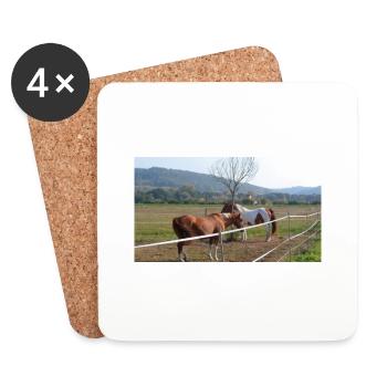 Chevaux - Dessous de verre (lot de 4) - blanc - Devant