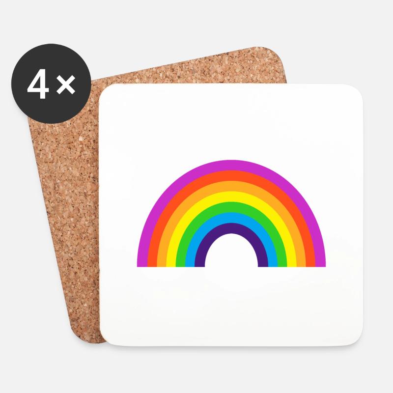 Kidcore Regenbogen Bunt Farben Geschenk Idee - Untersetzer (4er-Set) - Weiß