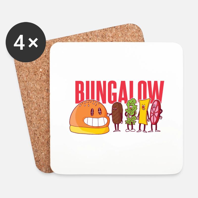 Bungalow burger komponenten Bungalow burger kompon - Untersetzer (4er-Set) - Weiß