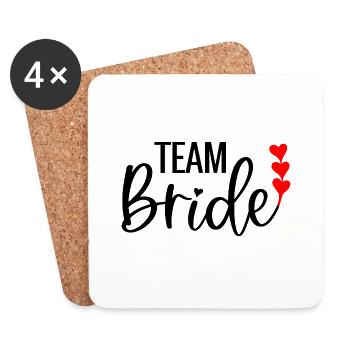 Team Bride I Bachelorettes JGA Mariage - Dessous de verre (lot de 4) - blanc - Devant