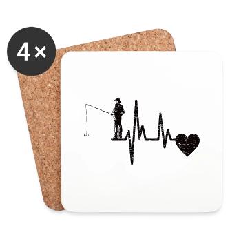 Fishing Hooks Fishing Fishing Fishing Fishing Fishing - Coasters (set of 4) - white - Front