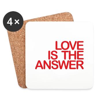 LOVE is the ANSWER 02rot - Untersetzer (4er-Set) - Weiß - Vorne