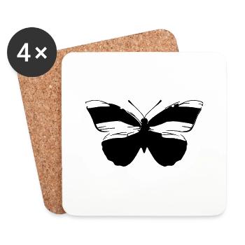Butterfly Nature Butterflies Vector 2 - Coasters (set of 4) - white - Front