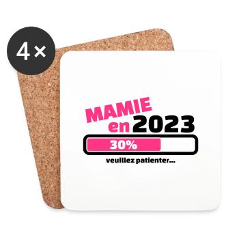 mamie en 2023 veuillez patienter - Dessous de verre (lot de 4) - blanc - Devant